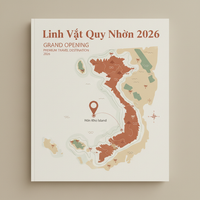 Linh Vật Quy Nhơn 2026 - Bản đồ du lịch Hòn Khô Bình Định